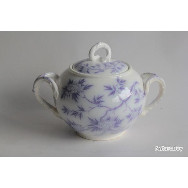 Sucrier porcelaine Aub�pines Sarreguemines XIXe si�cle