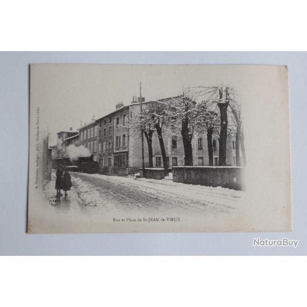 CPA Ain Rue et Place de Saint-Jean-le-Vieux