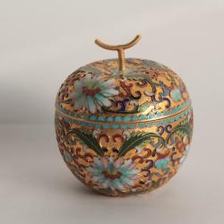 Boite Pomme &eacute;maux cloisonn&eacute;s Chine