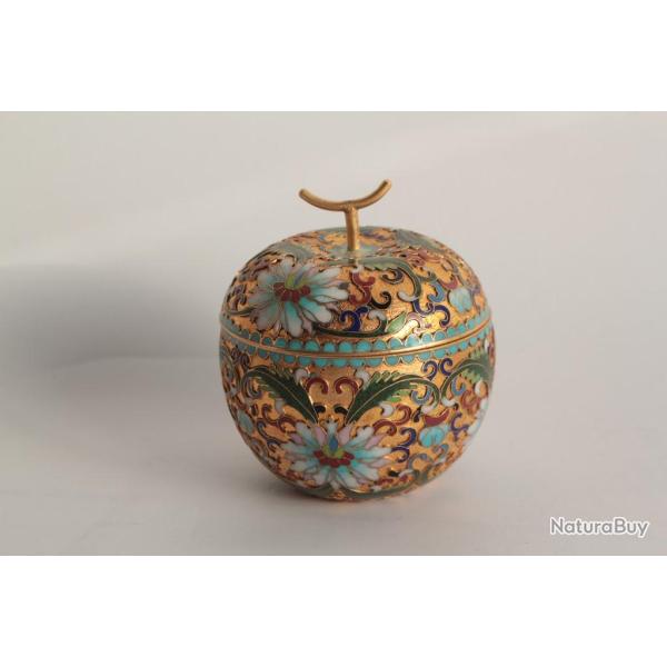 Boite Pomme �maux cloisonn�s Chine