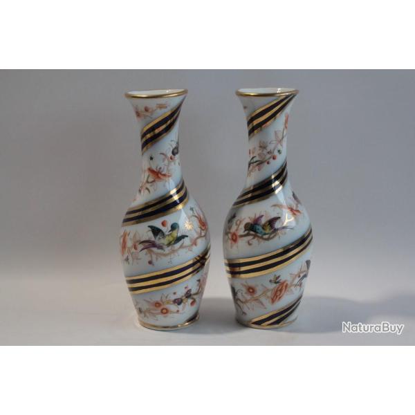 Paire vases porcelaine