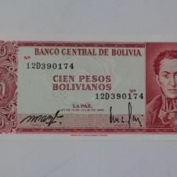 Billet 100 Pesos Bolivie 1962 neuf
