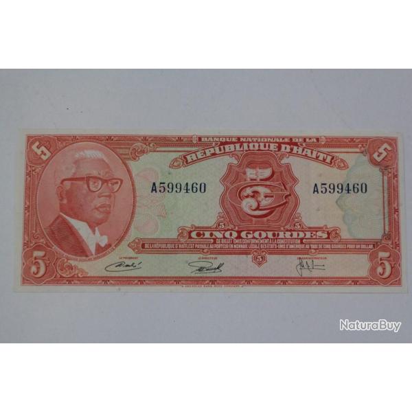 Billet 5 Gourdes Ha�ti TTB