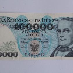 Billet 100000 Zlotych Pologne 1990 SPL