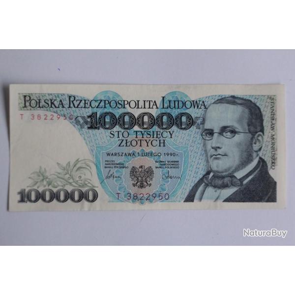Billet 100000 Zlotych Pologne 1990 SPL