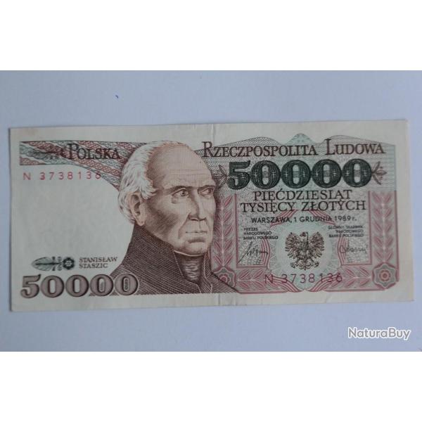 Billet 50000 Zlotych Pologne 1989 TTB+