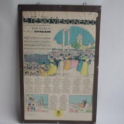 Affiche lithographi&eacute;e chanson La Festo Vierginenco Mistral par L&eacute;o L&eacute;l&eacute;e