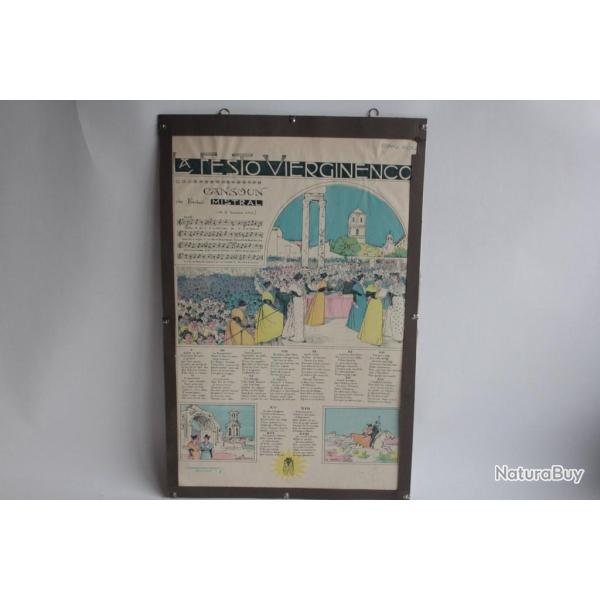 Affiche lithographi�e chanson La Festo Vierginenco Mistral par L�o L�l�e