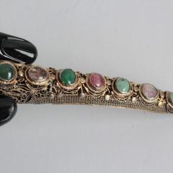 Broche filigrane vermeil pierres Chine protection d'ongle