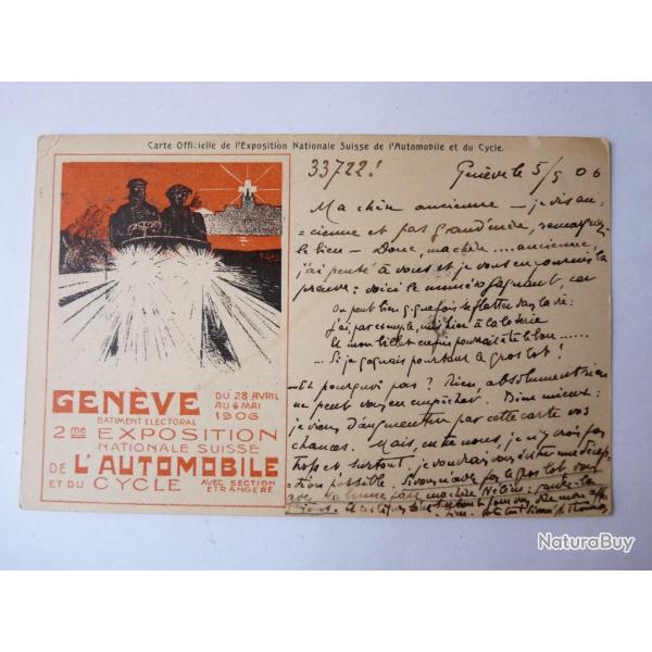 CPA Suisse Exposition De L'Automobile Et Du Cycle 1906