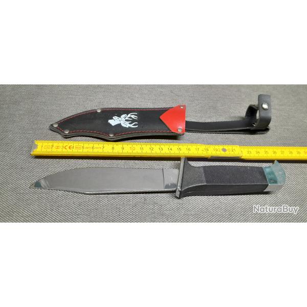 Couteau Scout / Chasse / camping  MAC CUTLERY manche et �tui noir