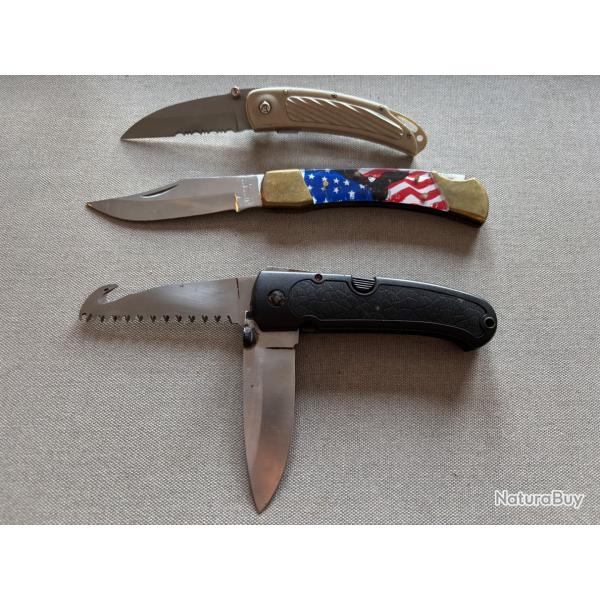 Lot de 3 couteaux pliants/ utilitaires.