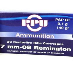 MUNITIONS PARTIZAN CALIBRE 7-08 REM PSP BT 140GR - 9.1G x200 