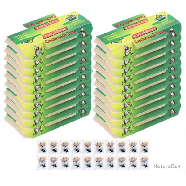 Lot 20 Pi�ges � Cafards Colle Ultra Forte Anti Blattes Cuisine Int�rieur