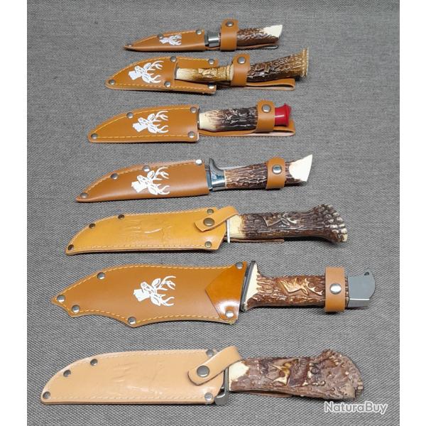 Lot de 7 couteaux scout/chasse
