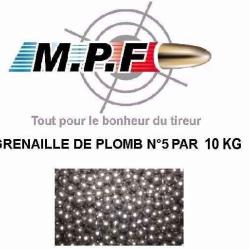Grenaille de plomb durci n&deg;5 par 15 Kg BallesMPFpro vous offre les frais de port