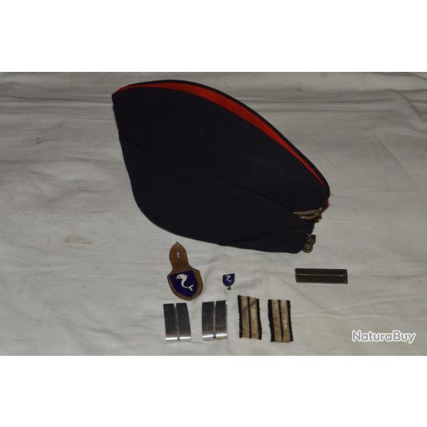 CALOT Mle 1944-INSIGNES & GRADES-12� CUIRASSIER-2� DIVISION BLINDEE (LECLERC)-LIBERATION-INDOCHINE