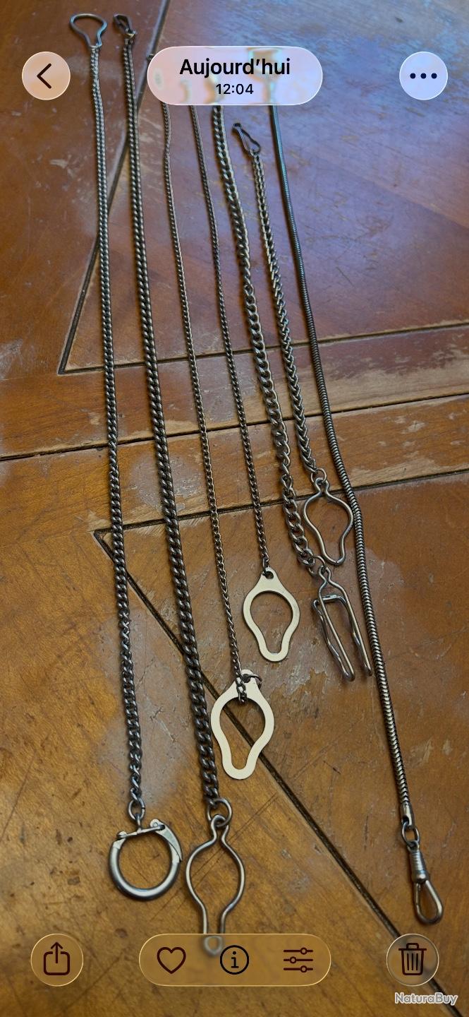 Chaîne De Montre De Poche Vintage En Acier - Occasion En Bon état