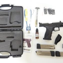 Vente flash ! PISTOLET STOEGER  STR9S-COMBAT CAL 9X19 - 20 COUPS - 3 CHARGEURS - FILETE 1/2x28