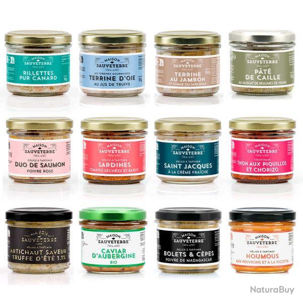 Offre gourmande 12 tartinables Maison Sauveterre (viande, poisson, v�g�tal) - Le lot