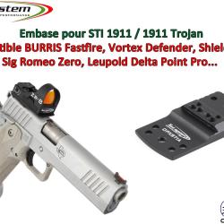 Embase TS pour STI 1911 / TROJAN 1911 Version A - Compatible Fastfire, Vortex Defender, Shield RMS