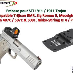 Embase TS pour STI 1911 / TROJAN 1911 Version B - Compatible Trijicon RMR, Holosun 407C/507C