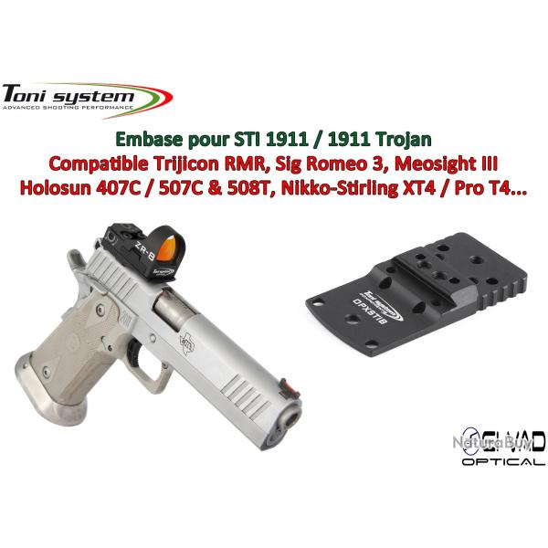 Embase TS pour STI 1911 / TROJAN 1911 Version B - Compatible Trijicon RMR, Holosun 407C/507C