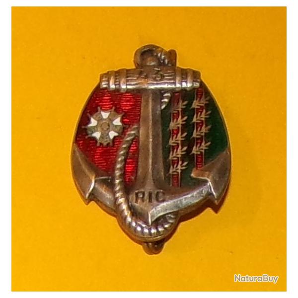 43� Rgt d'Inf Coloniale, 9 palmes, faux N�, dos guilloch�, anneaux, FABRICANT DRAGO PARIS ,  HOMOLOG