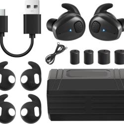 Bouchons d'Oreilles &Eacute;lectroniques Bluetooth EB10 - Protection Auditive Active Tir & Chasse Noir