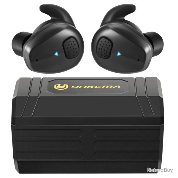 Bouchons d'Oreilles �lectroniques Bluetooth EB10 - Protection Auditive Active Tir & Chasse Noir