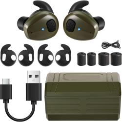 Bouchons d'Oreilles &Eacute;lectroniques Bluetooth EB10 - Protection Auditive Active Tir & Chasse Vert