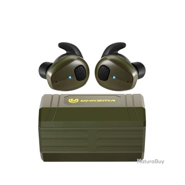 Bouchons d'Oreilles �lectroniques Bluetooth EB10 - Protection Auditive Active Tir & Chasse Vert