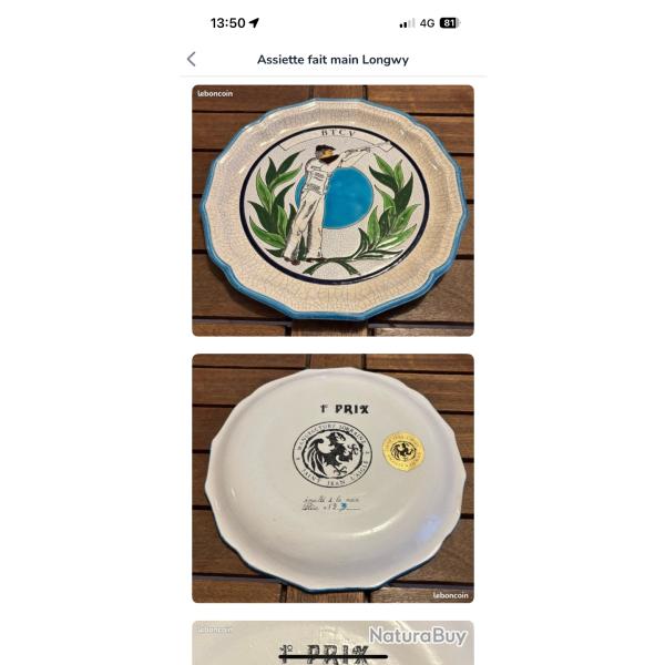 Assiette fait main.