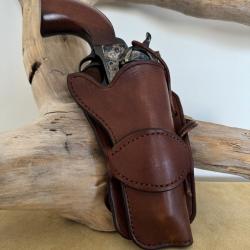 Holster en cuir pour revolvers de type Colt SAA 1873 ou r&eacute;plique 5''1/2. Droitier N&deg;01
