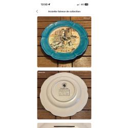 Assiette fait main num&eacute;rot&eacute;e.