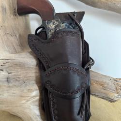 Holster en cuir pour revolvers de type Colt SAA 1873 ou r&eacute;plique 5''1/2. Droitier N&deg;05