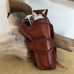 Holster en cuir pour revolvers de type Colt SAA 1873 ou r&eacute;plique 4''3/4. Droitier N&deg;08