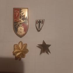 Lot 4 insignes, broche, pin's US militaire, Francisque