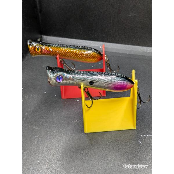 Lot 417 / 2 POPPERS 8 cm,12 grs /CUSTOM LURE FISH AND FISHING .