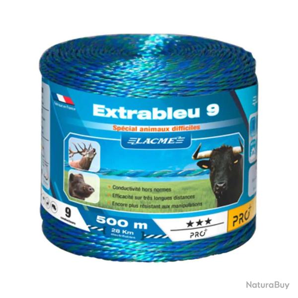 Fil �lectrifiable Extrableu 9 - 500m pour Gros Animaux - Cuivre/Inox