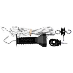 Poign&eacute;e &eacute;lastique extensible 7m - Cordon &eacute;lectrifi&eacute; noir et blanc - CHAPRON LEMENAGER