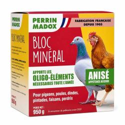 Bloc oligo &eacute;l&eacute;ments anis Perrin Madox 950 g pigeons volailles et oiseaux