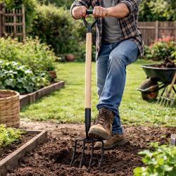 Fourche &agrave; b&ecirc;cher Progarden&reg; 115 cm - Manche en bois robuste