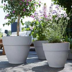 Pot de fleurs &Oslash;30xH25cm en plastique recycl&eacute; - Elho&reg; Gris