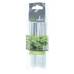 Lot de 10 piquets de fixation Progarden 14 cm - M&eacute;tal galvanis&eacute; r&eacute;sistant