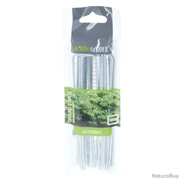 Lot de 10 piquets de fixation Progarden 14 cm - M�tal galvanis� r�sistant