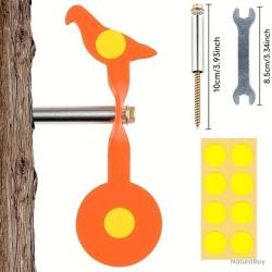 CIBLE DE TIR ROTATIVE &Agrave; DOUBLE T&Ecirc;TES - ORANGE