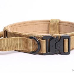 COLLIER POUR CHIEN TYPE MILITAIRE - KAKI