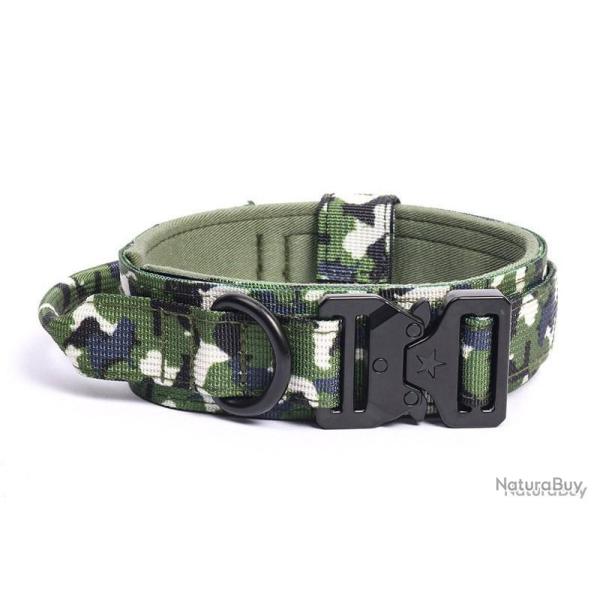 COLLIER POUR CHIEN TYPE MILITAIRE - CAMO VERT