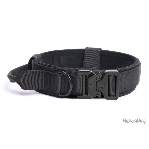 COLLIER POUR CHIEN TYPE MILITAIRE - NOIR